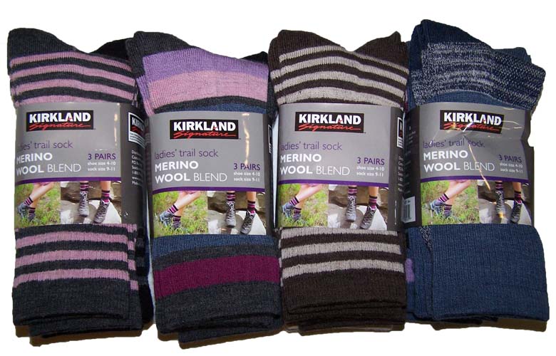 Kirkland Ladies Trail Sock Merino Wool Blend 3 Pair Pack NWT eBay