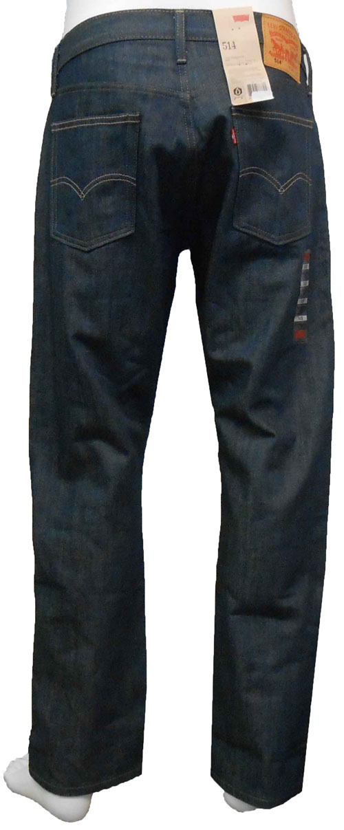 Levis Mens 514 Slim Straight Leg Fit Sits Below Waist Dark Wash Jeans
