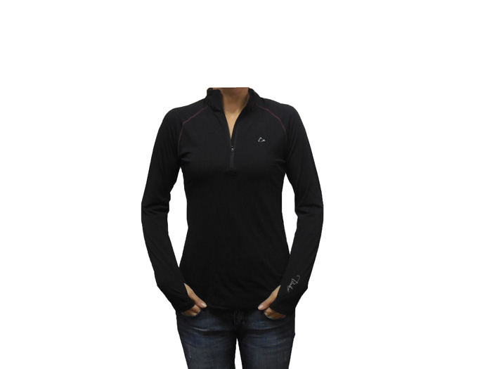 Paradox Women's Merino Blend 1/4 Zip Base Layer Top Black New in Packaging
