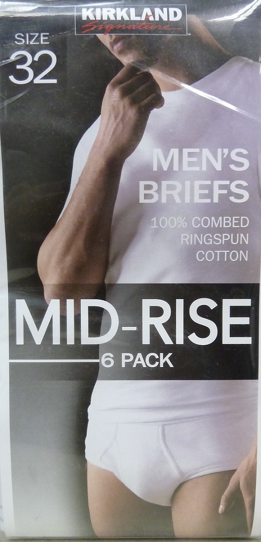 Kirkland Men's Cotton Briefs Size 3240 (White Pack of 6) eBay