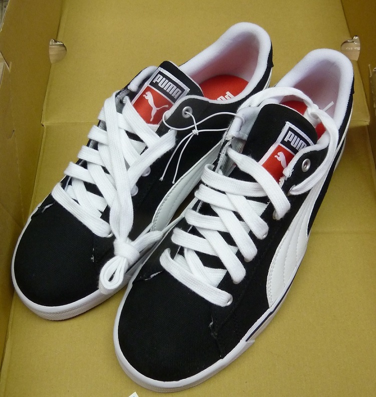 puma benny black white